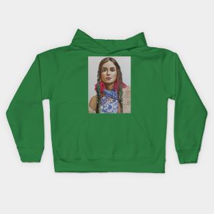 mujer nativa interpretación Kids Hoodie